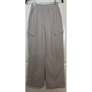 Old Navy Active Dynamic Fleece High Rise Wide Leg Beige cargo "sweatpants" XS